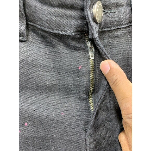 Reelistik NYC Denim Jeans Men's Size 32 Black Wash Racerstripe Paint Splash - Picture 11 of 16